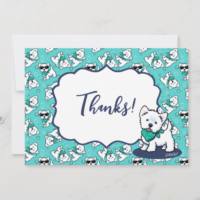 Carte De Remerciements Westies Cutieface KiniArt (Devant)