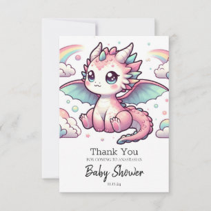 Carte De Remerciements Whimsal Fairytale Baby shower Dragon