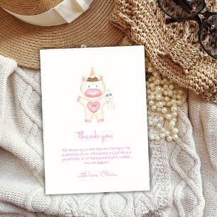 Carte De Remerciements Whimsale Fairytale Unicorn Baby shower bouteille