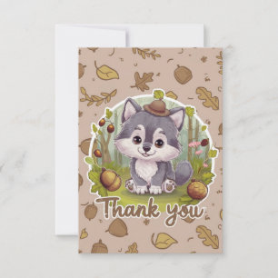 Carte De Remerciements Whimsical Joli Loup