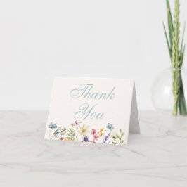 Carte De Remerciements Whimsical Wildflower Meadow Wedding