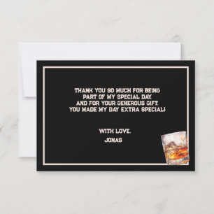 Carte De Remerciements Whiskey alco adultes fêtons anniversaire