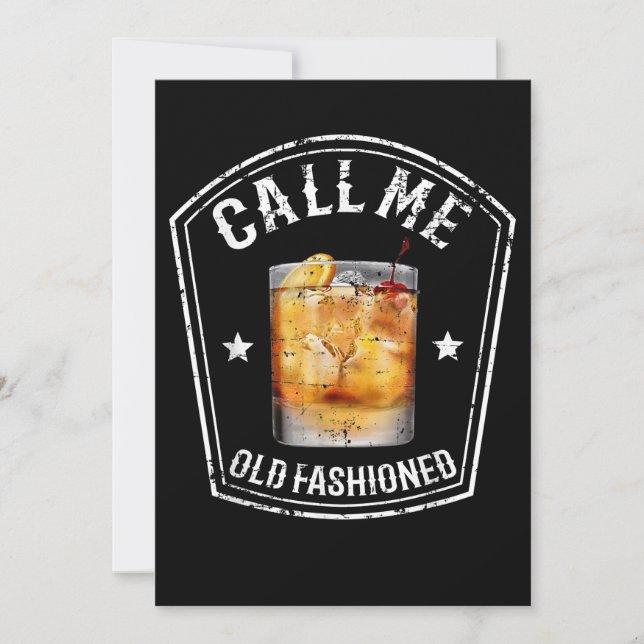 Carte De Remerciements Whiskey M'appelle "vieux mode" (Devant)