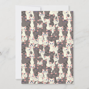Carte De Remerciements White and gray cats pattern