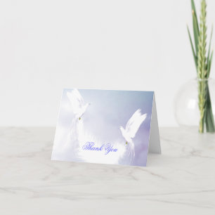 Carte De Remerciements White Doves Thank You Card