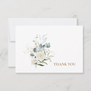 Carte De Remerciements White Floral Funeral Bereavement police moderne