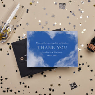 Carte De Remerciements White Heart Sky Photo personnalisée Funérailles