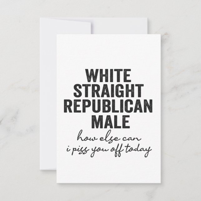 Carte De Remerciements White Stright Républicain Homme Drôle République (Devant)