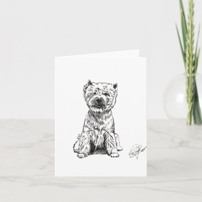 CARTE DE REMERCIEMENTS WHITE TERRIER DE L'OUEST. (Devant)