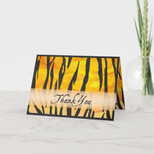 Carte De Remerciements Wild Animal Tiger Stripe Thank You