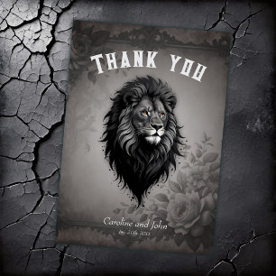 Carte De Remerciements Wild Grace : portrait saisissant d'un lion