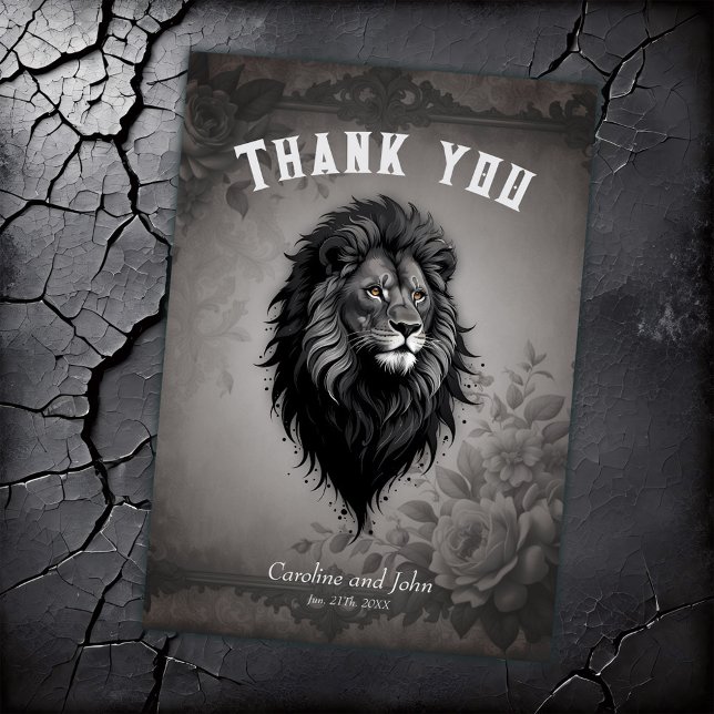 Carte De Remerciements Wild Grace : portrait saisissant d'un lion (Créateur téléchargé)