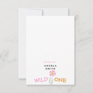 Carte De Remerciements Wild One Personnalisée 1ère fille d'anniversaire
