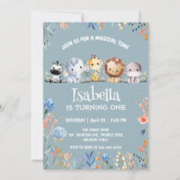 Wild one safari jungle animale Floral Anniversaire