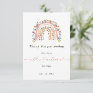 Carte De Remerciements Wild & Onedering Fleur sauvage Rainbow 1er anniver