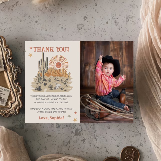 Carte De Remerciements Wild West Cowboy (Créateur téléchargé)