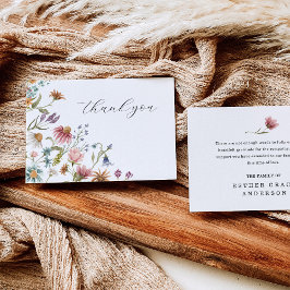 Carte De Remerciements Wildflower Celebration of Life Funeral Thank You