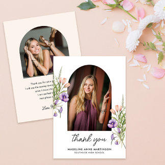Carte De Remerciements Wildflowers Arch Photo Graduate
