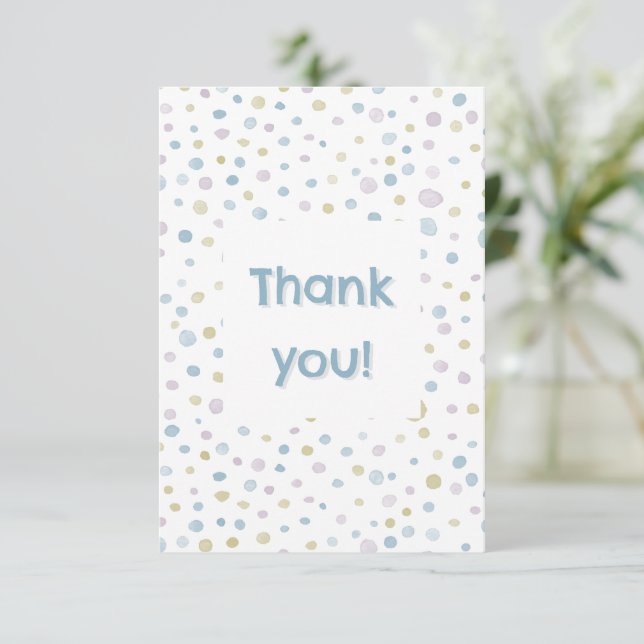 Carte de remerciements William Confetti Aquarelle (Debout devant)