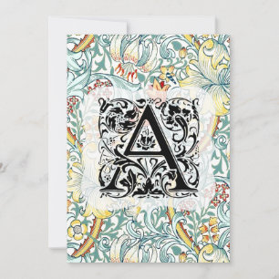 Carte De Remerciements William Morris Alphabet Golden Lily