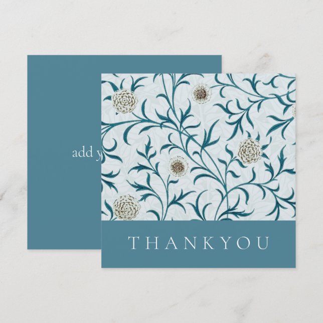 Carte de remerciements: WILLIAM MORRIS : CONCEPTIO (Devant / Derrière)