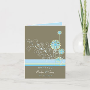 Carte De Remerciements Wimsical Blue Snow Flower