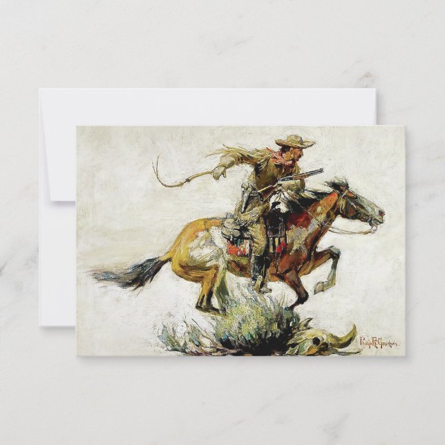 Carte De Remerciements "Winchester Horse and Rider" par Philip R Goodwin (Devant)