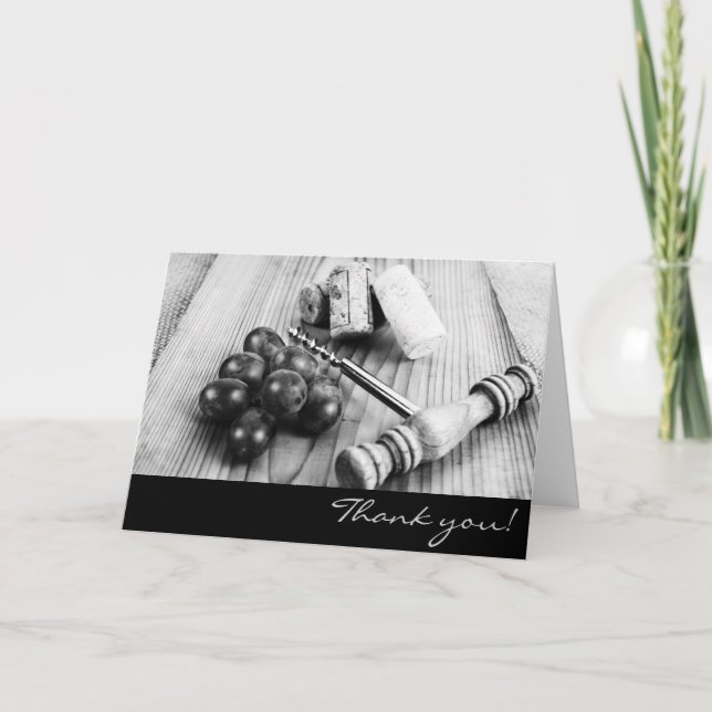 Carte De Remerciements Wine bottle corks thank you (Devant)