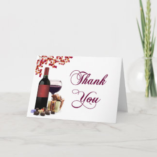 Carte De Remerciements Wine & Chocolate Thank You