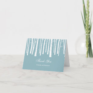 Carte De Remerciements Winter Forest Wedding Thank You Card