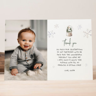 Carte De Remerciements Winter Onederland Boy 1er Anniversaire