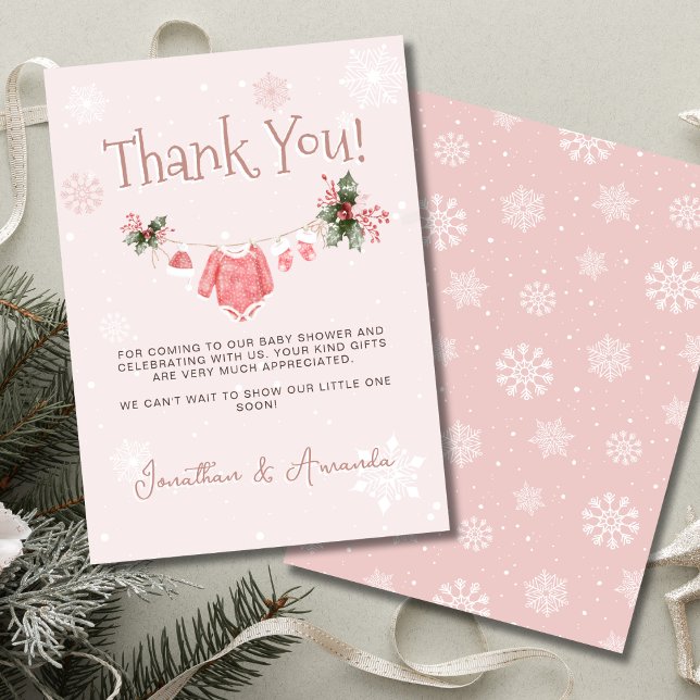 Carte De Remerciements Winter Wonderland Son Baby shower Froid Extérieur (Créateur téléchargé)