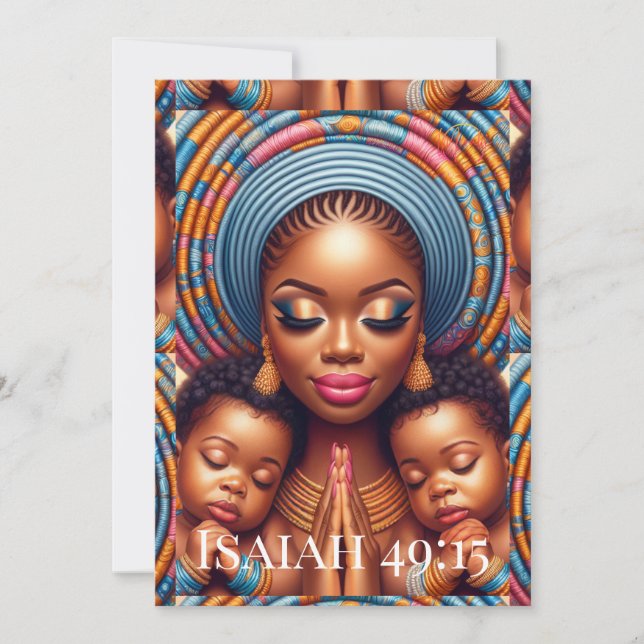 Carte De Remerciements Women and child Isaiah 49:15: (Devant)