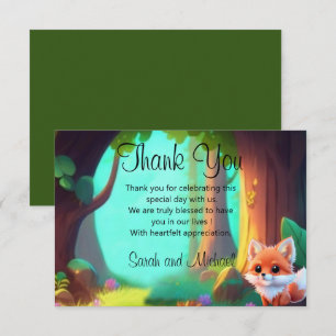 Carte De Remerciements Woodland forêt amis mignon bébé foin