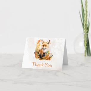 Carte De Remerciements Woodland Fox Cute Baby shower Photo