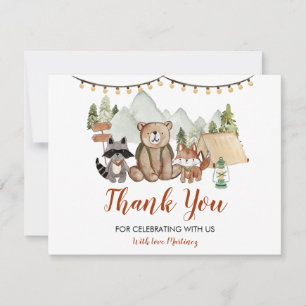 Carte De Remerciements Woodland One Happy Camper Premier Anniversaire