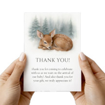 Woodland Sleeping Baby Deer Winter Baby Shower