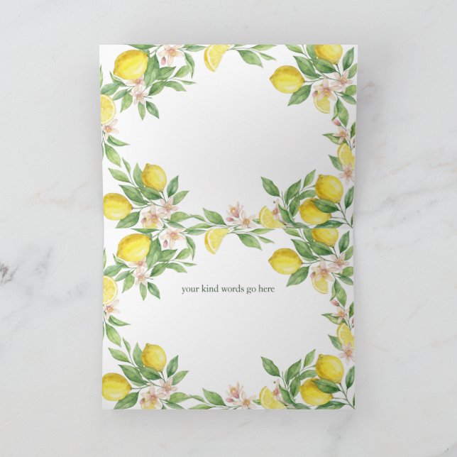 Carte De Remerciements Wreath Mediterranean thank you Bridesmaid card (Intérieur)