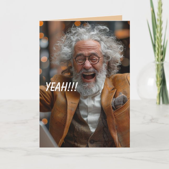 CARTE DE REMERCIEMENTS YEAH BANTHDAY CARD (Devant)