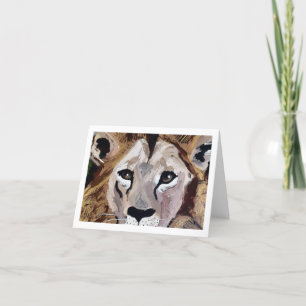 Carte De Remerciements Yeux Lion Mentor 4 x 5,6