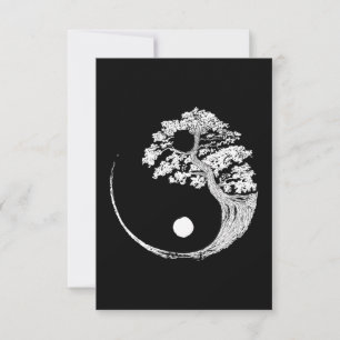 Carte De Remerciements Yin Yang Bonsai Tree Japon, bouddhiste japonais Ze