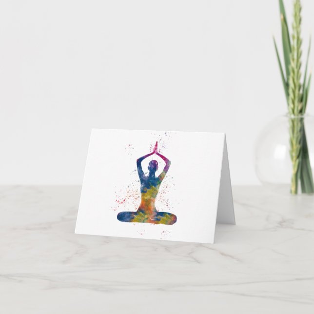 Carte De Remerciements yoga aquarelle (Devant)