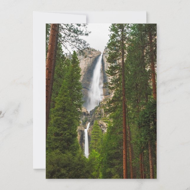 Carte De Remerciements Yosemite Falls à travers la forêt (Devant)