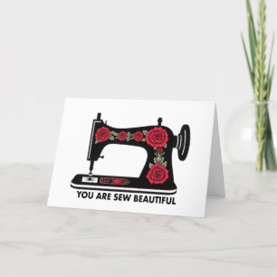 Carte De Remerciements You Are Sew Belle machine à coudre gratitude