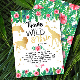 Carte De Remerciements Young Wild & Three Girls Troisième anniversaire