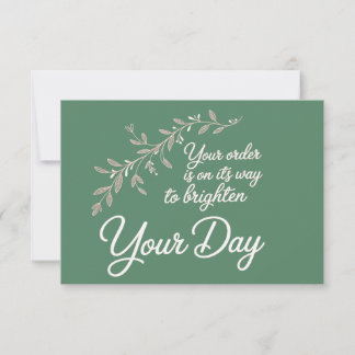 Carte De Remerciements Your Order is On Its Way Flat Thank You Card