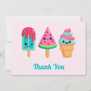 Carte De Remerciements Yummy Ice Cream Trio Vibe été