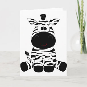 Carte De Remerciements Zebra mignonne Animal Stripes Jungle Safari Whimsi