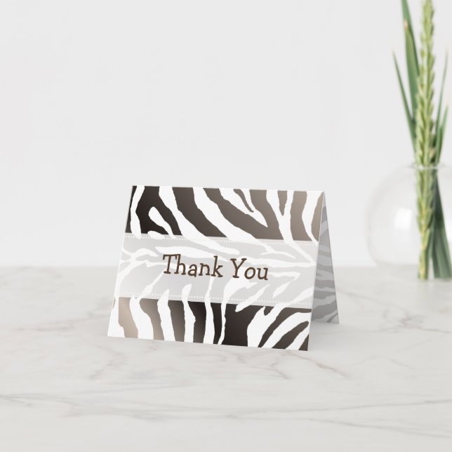 Carte De Remerciements Zebra Stripes/Thank You Note (Devant)