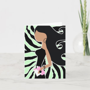 Carte De Remerciements zèbre de vert d'ambroisie de Bob du Fashionista